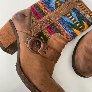 Woven Brown Boots